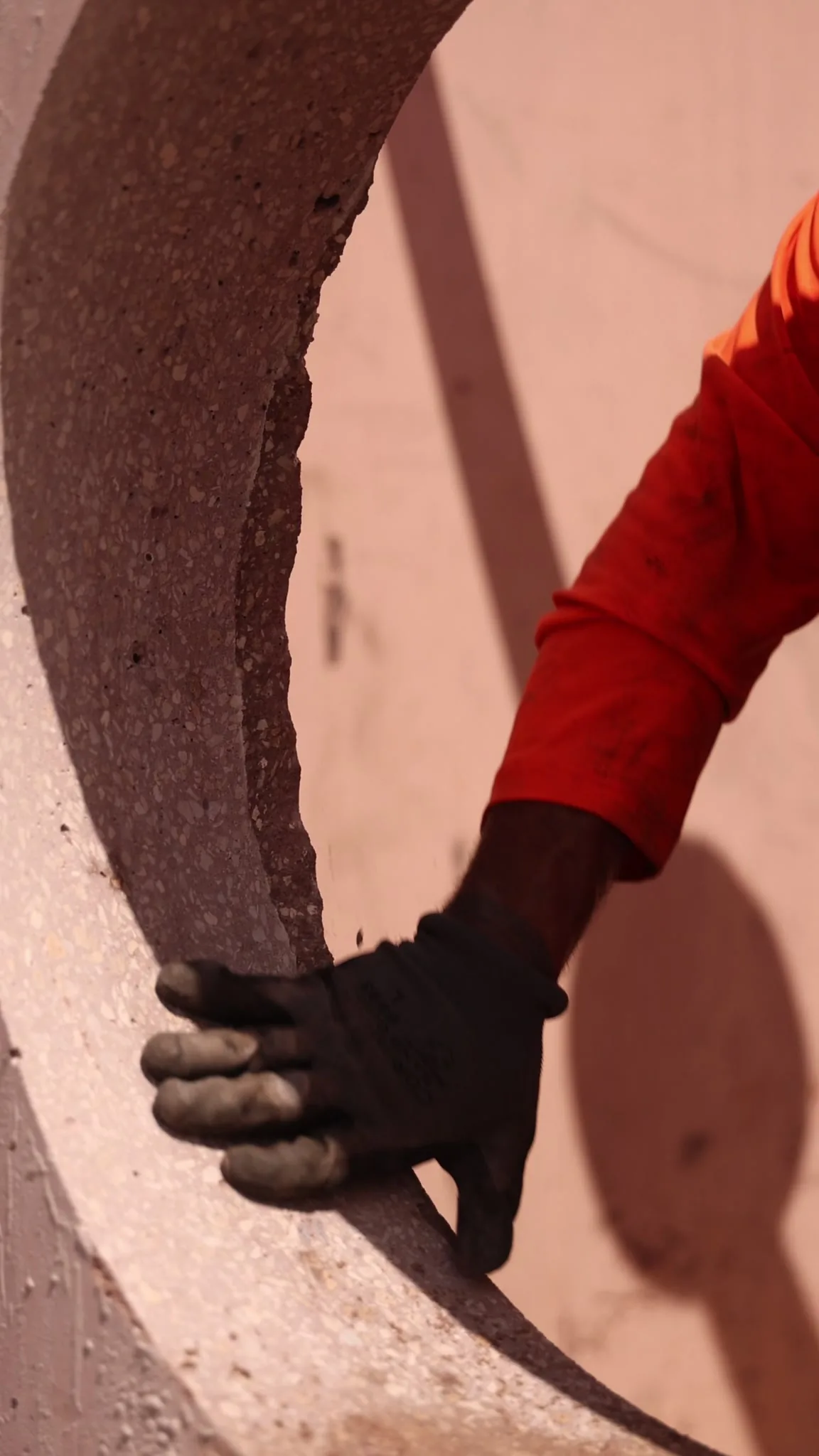 Finished core drilled opening in a precast concrete structure