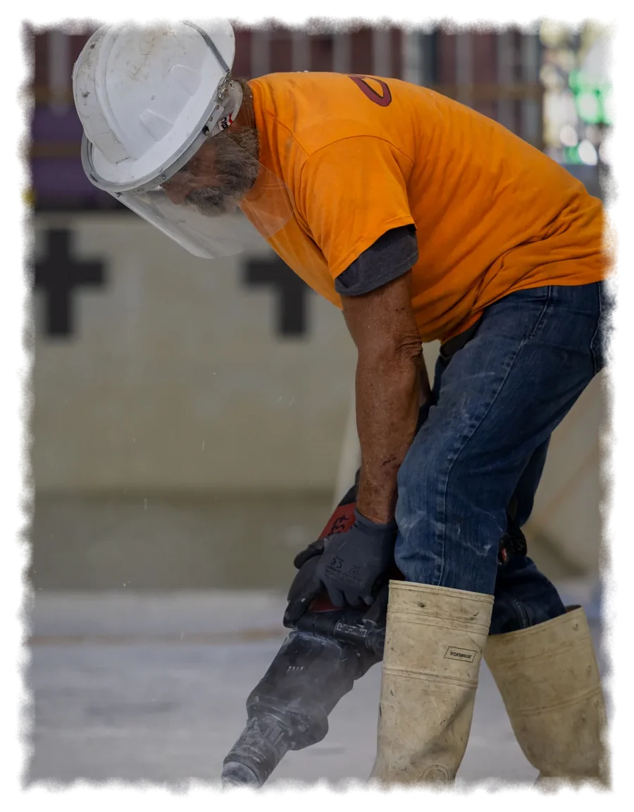 Break: Selective demolition and slab removal, Cougar Companies crew